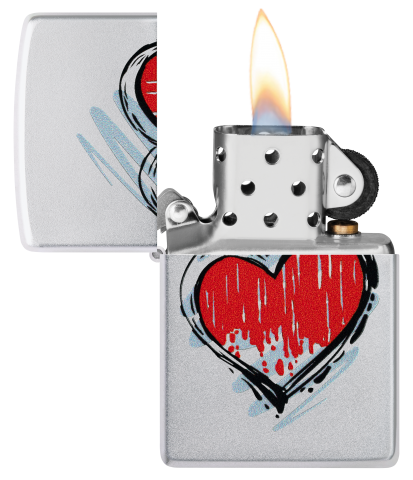 Zippo 46803 vžigalnik Heart, Satin Chrome