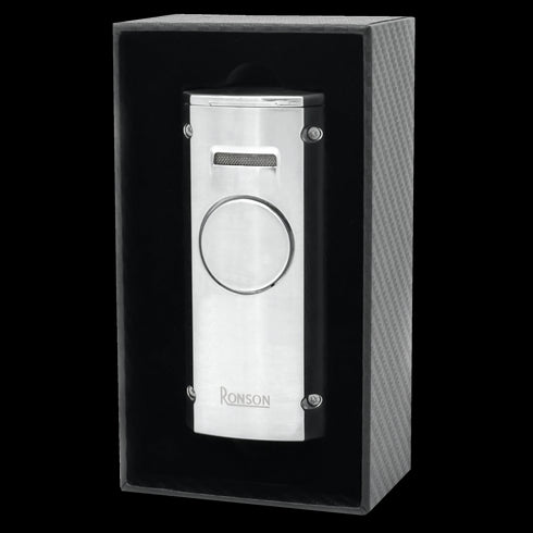 Ronson 110001 Vžigalnik plinski Jet Flame Volcano srebrn