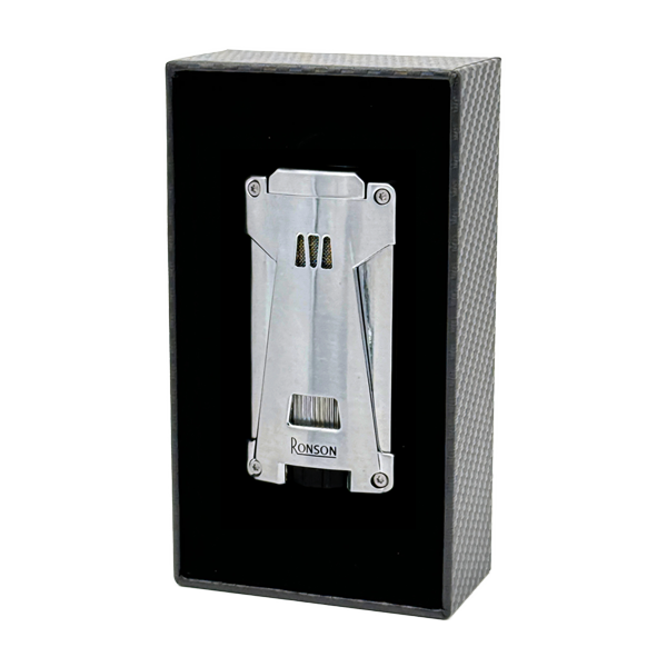 Vžigalnik Ronson 119001 za cigare plinski Jet Flame Hurricane, Chrome Satin
