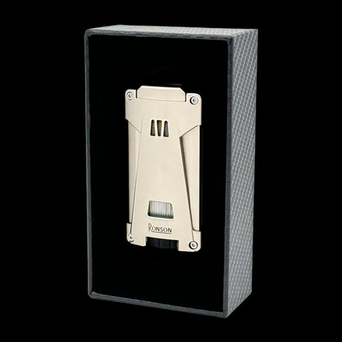 Vžigalnik Ronson 119003 za cigare plinski Jet Flame Hurricane, Grey Satin