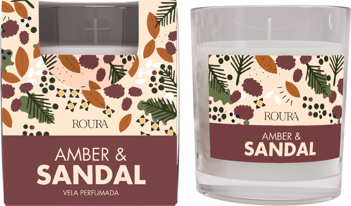 Sveča ROURA 333033.172 dišeča v brušenem steklu Amber & Sandal