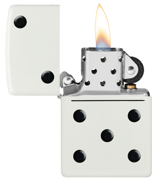 Zippo 46159 vžigalnik Dominos, White Matte