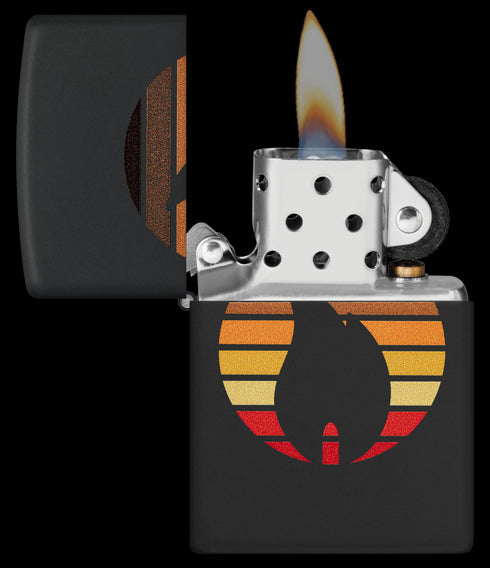 Zippo 46168 vžigalnik Zippo Retro Logo, Black Matte