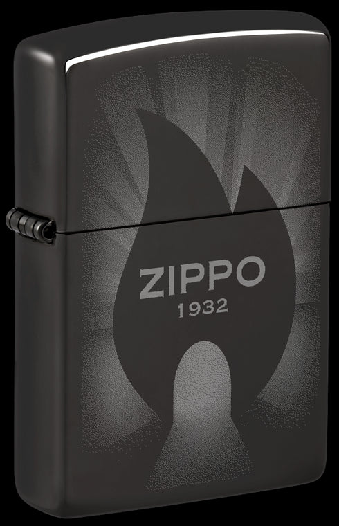 Zippo 46175 vžigalnik Campfire Zippo Fire Logo, High Polish Black