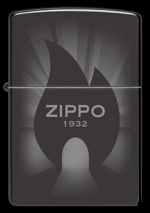 Zippo 46175 vžigalnik Campfire Zippo Fire Logo, High Polish Black