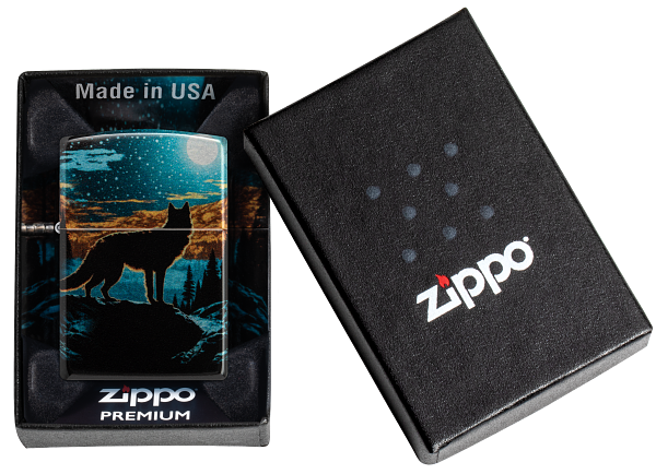 Zippo 46252 vžigalnik Wolf in Nature, 540 Tumbled Chrome