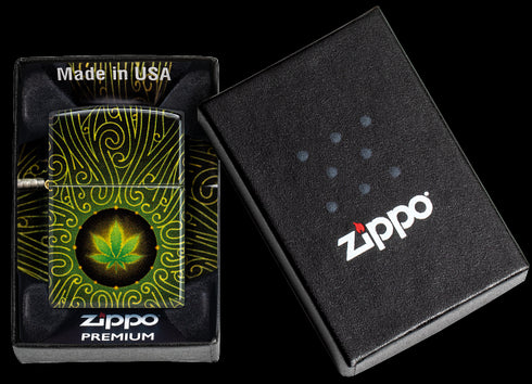 Zippo 46276 vžigalnik Cannabis Swirl, 540 Tumbled Brass