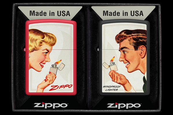 Zippo vžigalnik 46295 Retro Couple Set girl/guy 2v1