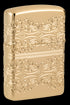 Zippo 46301 vžigalnik Armor Elegant Golden Clover, High Polish Gold Plate