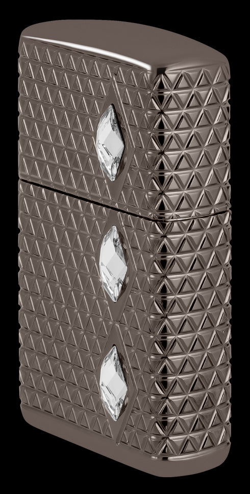 Zippo 46316 vžigalnik Armor Pattern Crystals, Black Ice