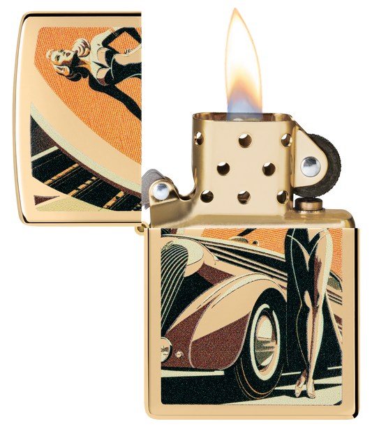 Zippo 60.007.258 vžigalnik Vintage Car & Woman