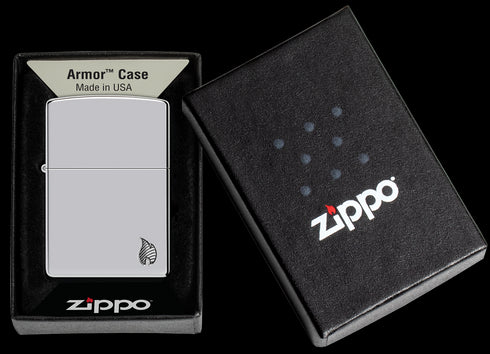 Zippo vžigalnik 46396 Armor Flame, High Polish Chrome
