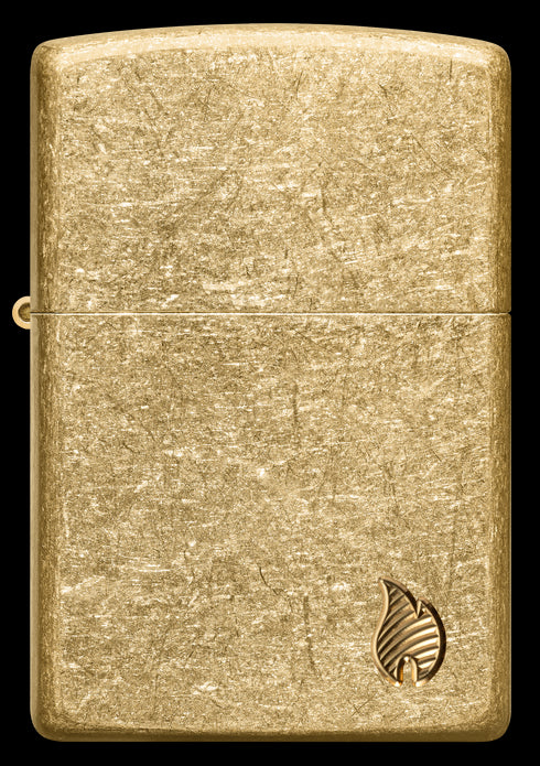 Zippo vžigalnik 46398 Armor Flame, Tumbled Brass