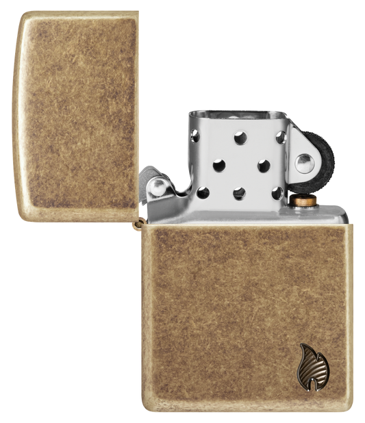 Zippo vžigalnik 46400 Armor Flame, Antique Brass