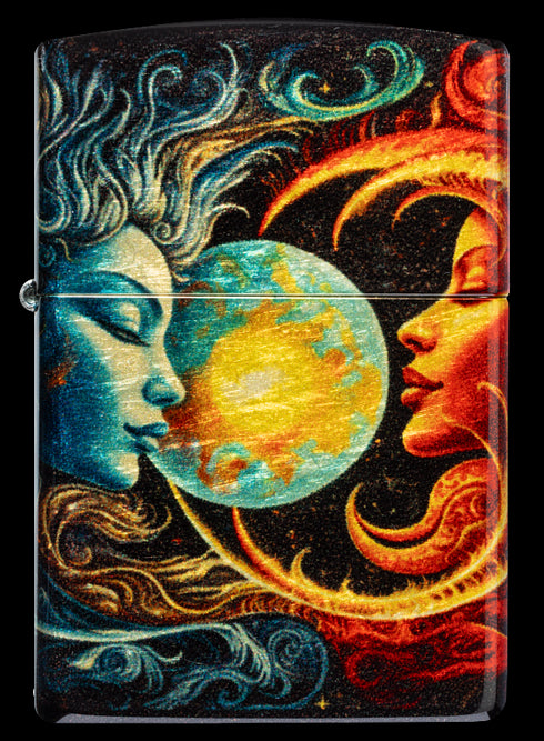 Zippo 46563 vžigalnik Spiritual Sun and Moon, 540 Tumbled Brass