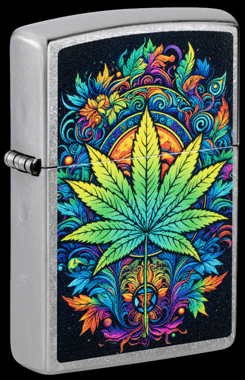 Zippo 46575 vžigalnik Psychedelic Cannabis, Street Chrome