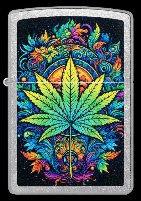 Zippo 46575 vžigalnik Psychedelic Cannabis, Street Chrome