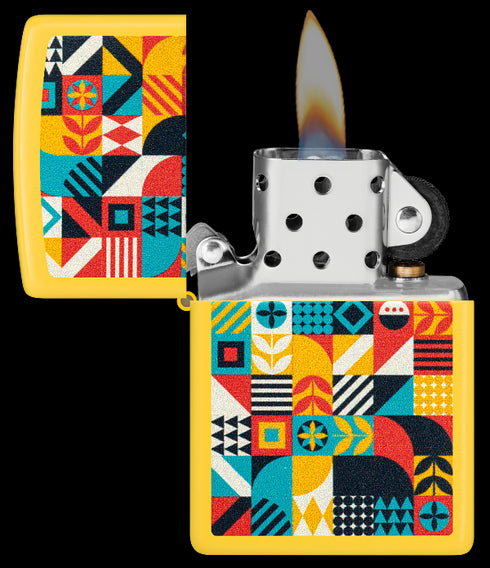 Zippo 46586 vžigalnik Geometric Pattern, Sunflower Matte