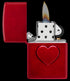 Zippo 46588 vžigalnik 3D Stamped Heart, Candy Apple Red