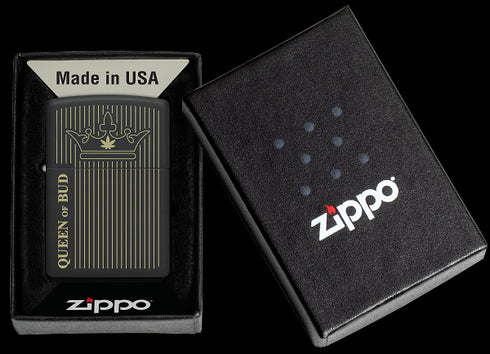 Zippo 46683 vžigalnik Cannabis - Queen Of Bud, Black Matte
