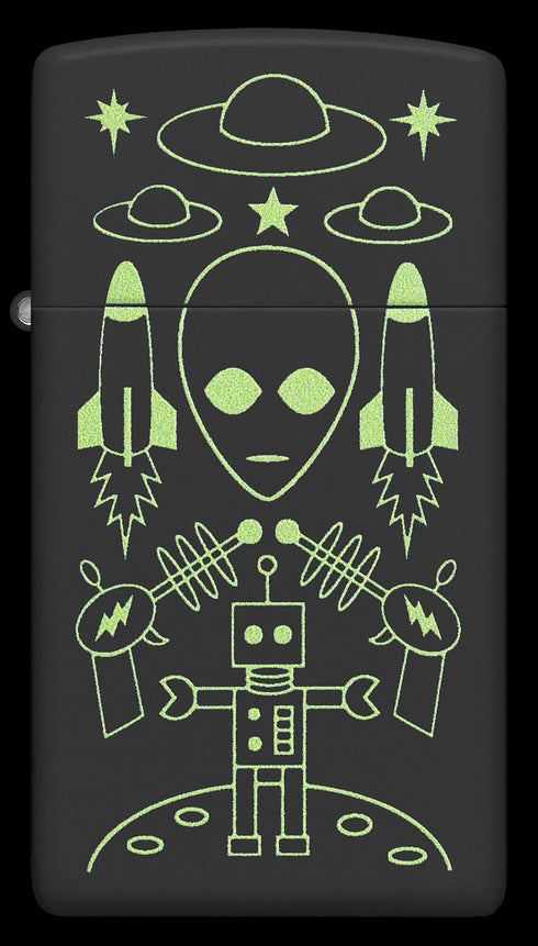 Zippo 46691 vžigalnik Alian Nostalgia Vintage Slim, Black Matte