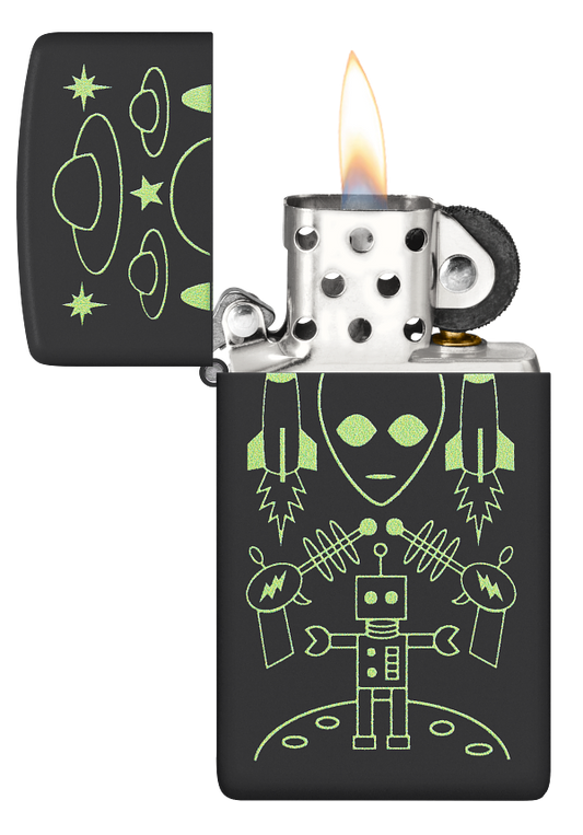 Zippo 46691 vžigalnik Alian Nostalgia Vintage Slim, Black Matte
