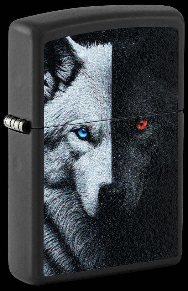 Zippo 46694 vžigalnik Dual Inner Wolf, Black Matte