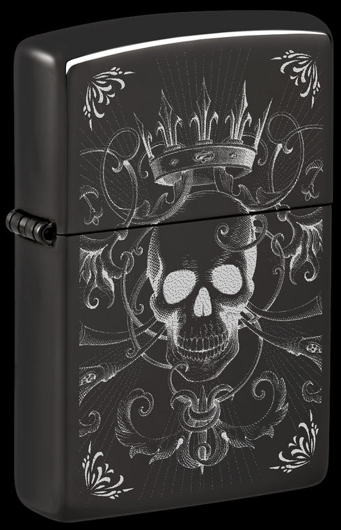 Zippo 46699 vžigalnik Gothic King Skull, High Polish Black