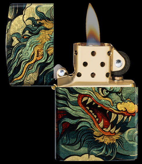 Zippo 46705 vžigalnik Asian Dragon, 540 Tumbled Brass