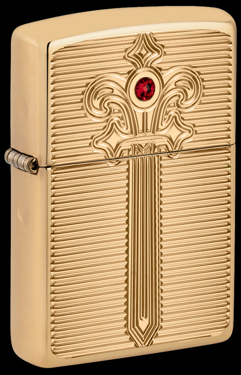 Zippo 46737 vžigalnik Golden Sword Armor, High Polish Brass