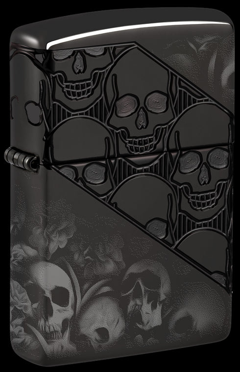 Zippo 46751 vžigalnik Skulls Armor, High Polish Black