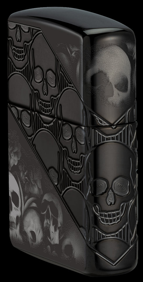 Zippo 46751 vžigalnik Skulls Armor, High Polish Black