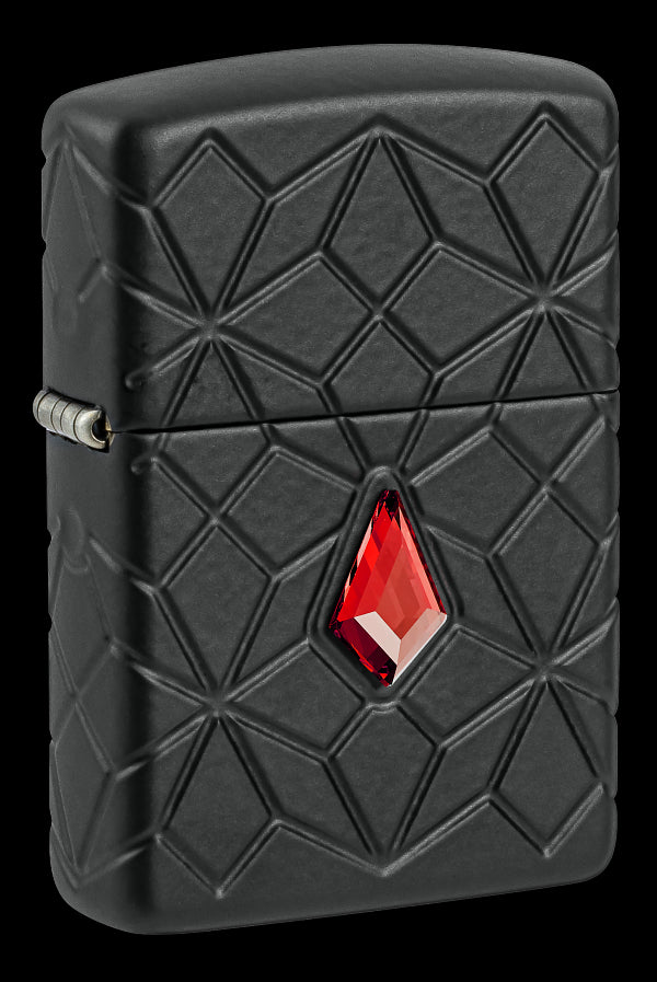 Zippo 46756 vžigalnik Red Jewel with Pattern Armor, Black Matte