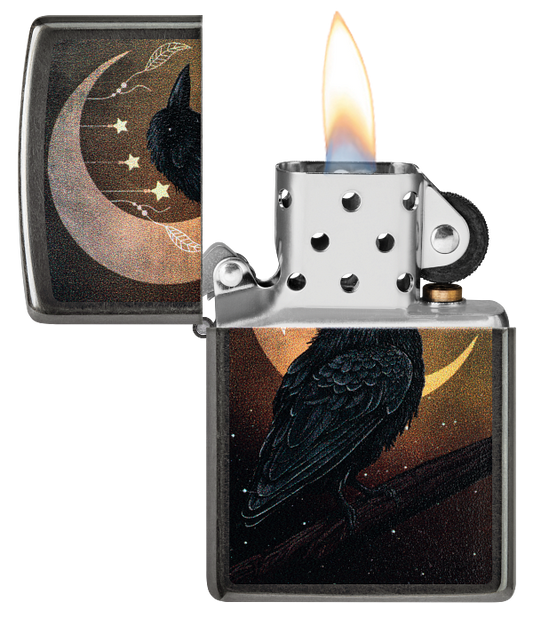 Zippo 47135 vžigalnik Crow and Crescent Moon