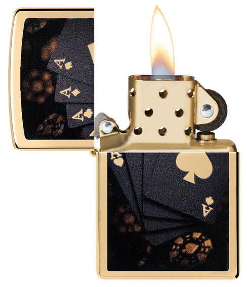 Zippo 47141 vžigalnik Black & Golden Poker