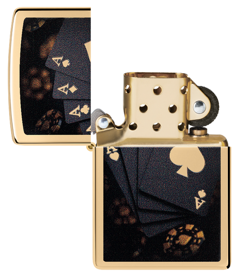 Zippo 47141 vžigalnik Black & Golden Poker