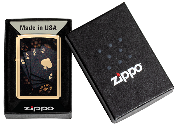 Zippo 47141 vžigalnik Black & Golden Poker