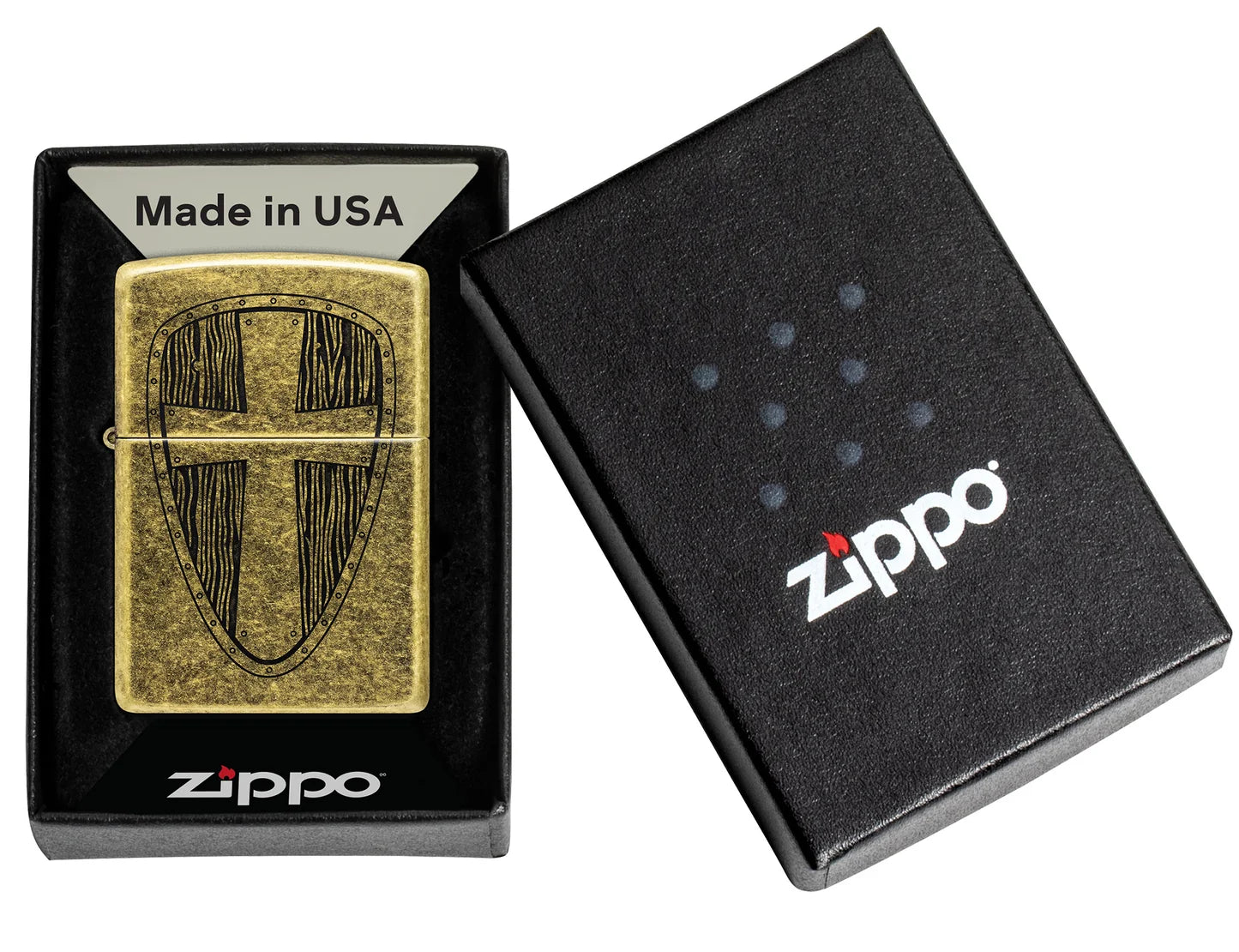 Zippo 47260 vžigalnik Vintage Cross, Antique Brass