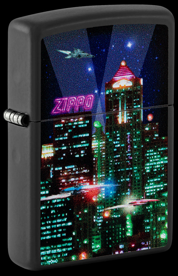 Zippo 48506 vžigalnik Cyber City, Black Matte