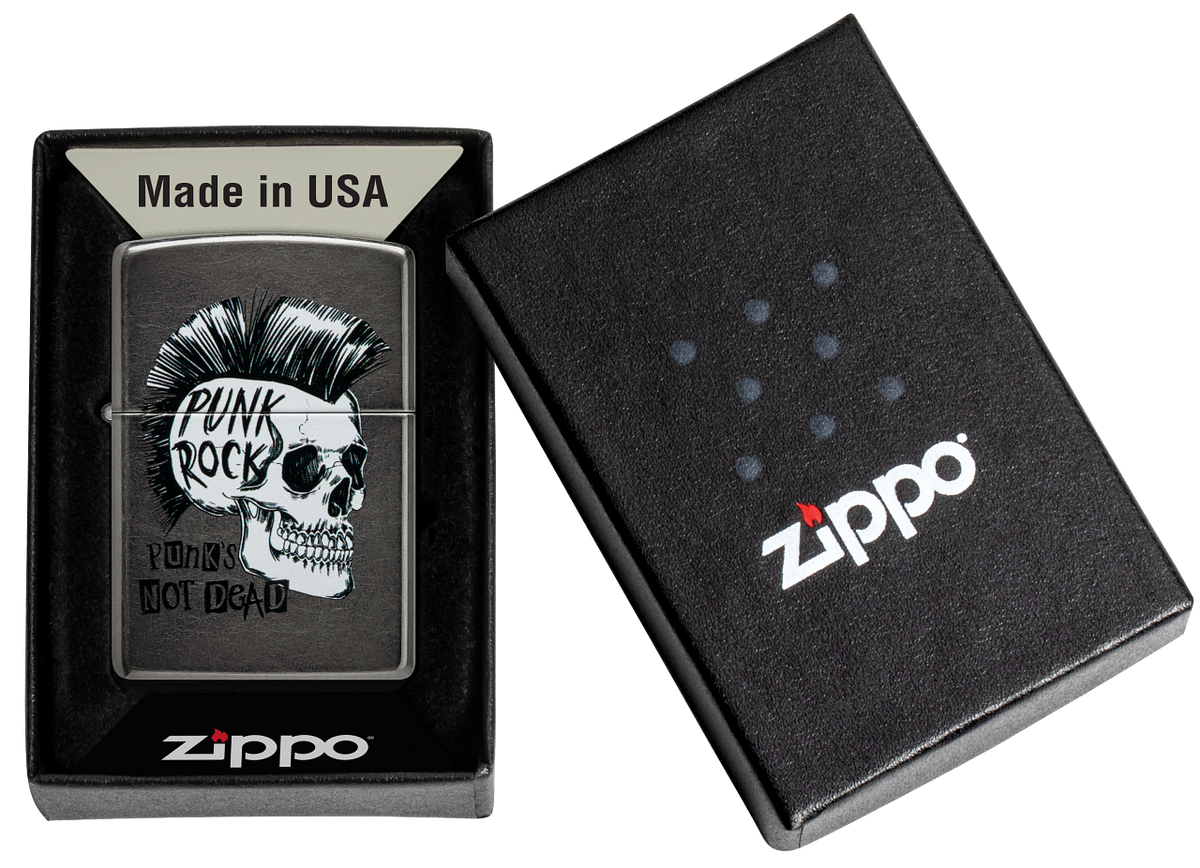 Zippo vžigalnik 60.006.559 Punk Rock Skull, Grey