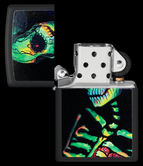 Zippo vžigalnik 48761 Glowing Skeleton UV