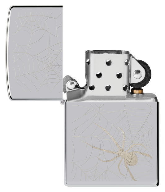 Zippo vžigalnik 48767 Spider Web, High Polish Chrome