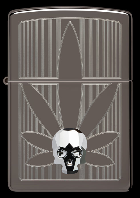 Zippo vžigalnik 48773 Cannabis Skull Crystal