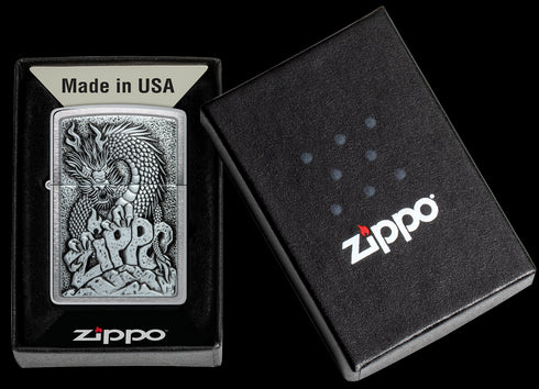 Zippo vžigalnik 48902 Dragon Emblem Brushed Chrome