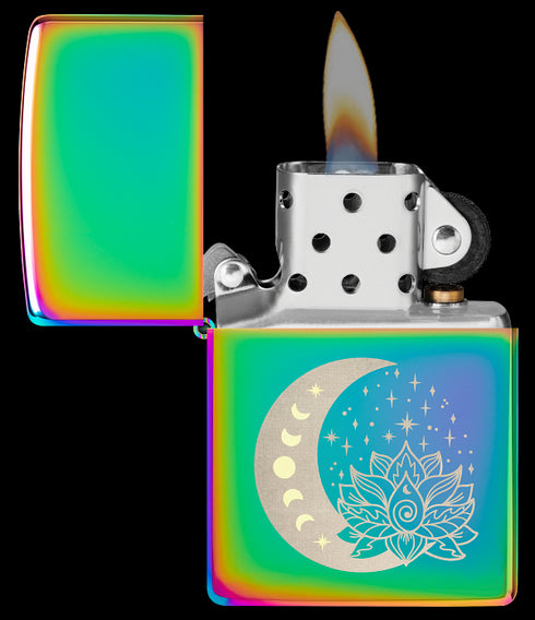 Zippo 48910 vžigalnik Spiritual Moon & Lotus, Multi Color
