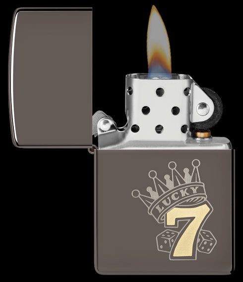 Zippo 48913 vžigalnik Lucky 7, Black Ice