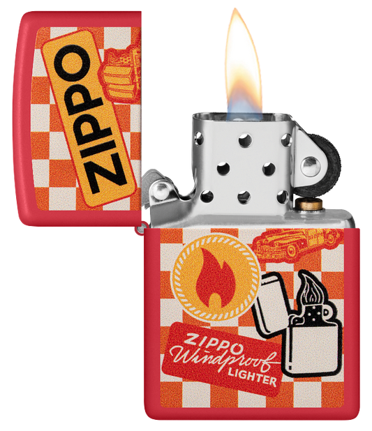 Zippo 48998 vžigalnik Retro Zippo Ad, Red Matte