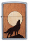 Zippo 49043 vžigalnik Woodchuck Howling Wolf, Street Chrome