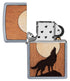 Zippo 49043 vžigalnik Woodchuck Howling Wolf, Street Chrome