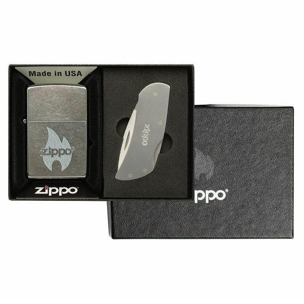 Zippo 49067 darilni set vžigalnik Flame in zložljiv nož